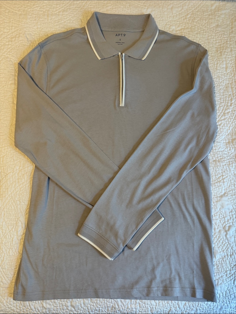Apt. 9 Modern Luxe Long-Sleeve Quarter-Zip Polo
